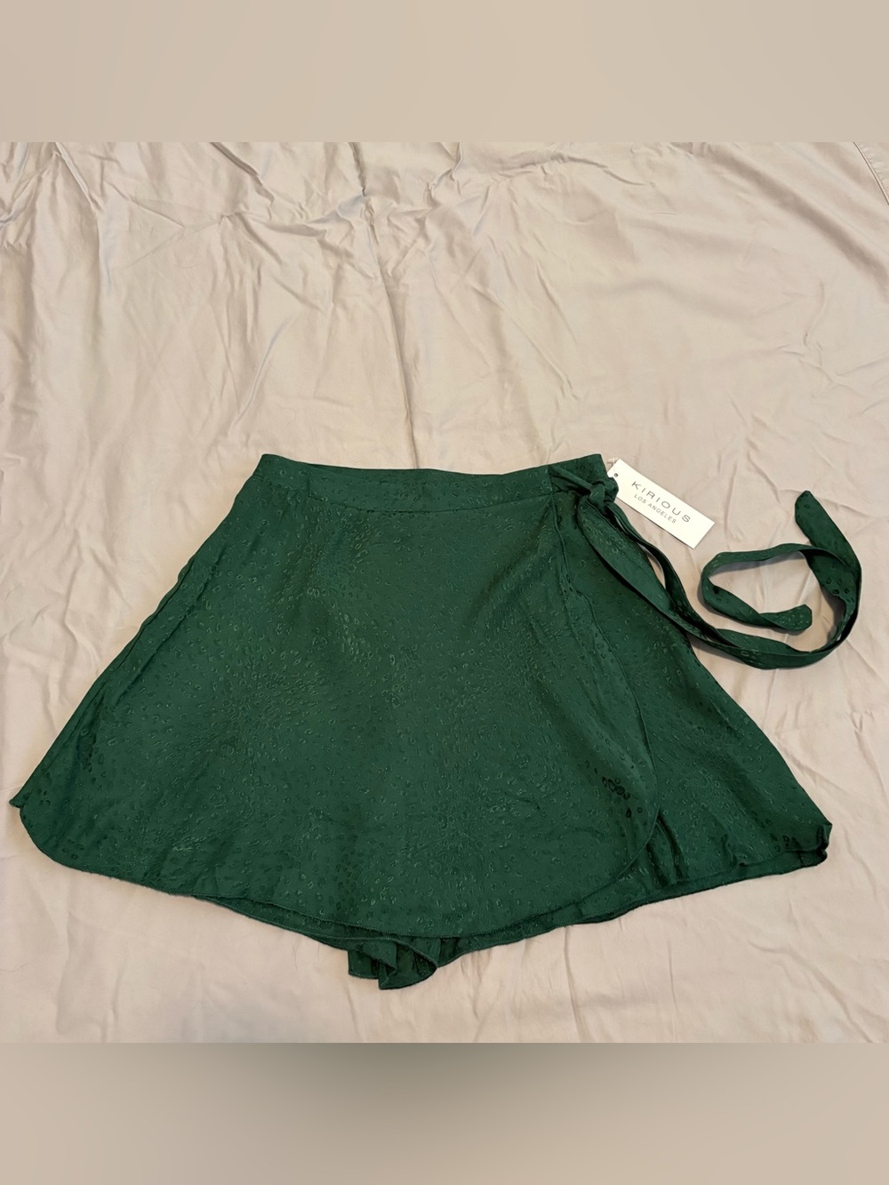 Cheetah Print Dark Green Tie-Waist Skort